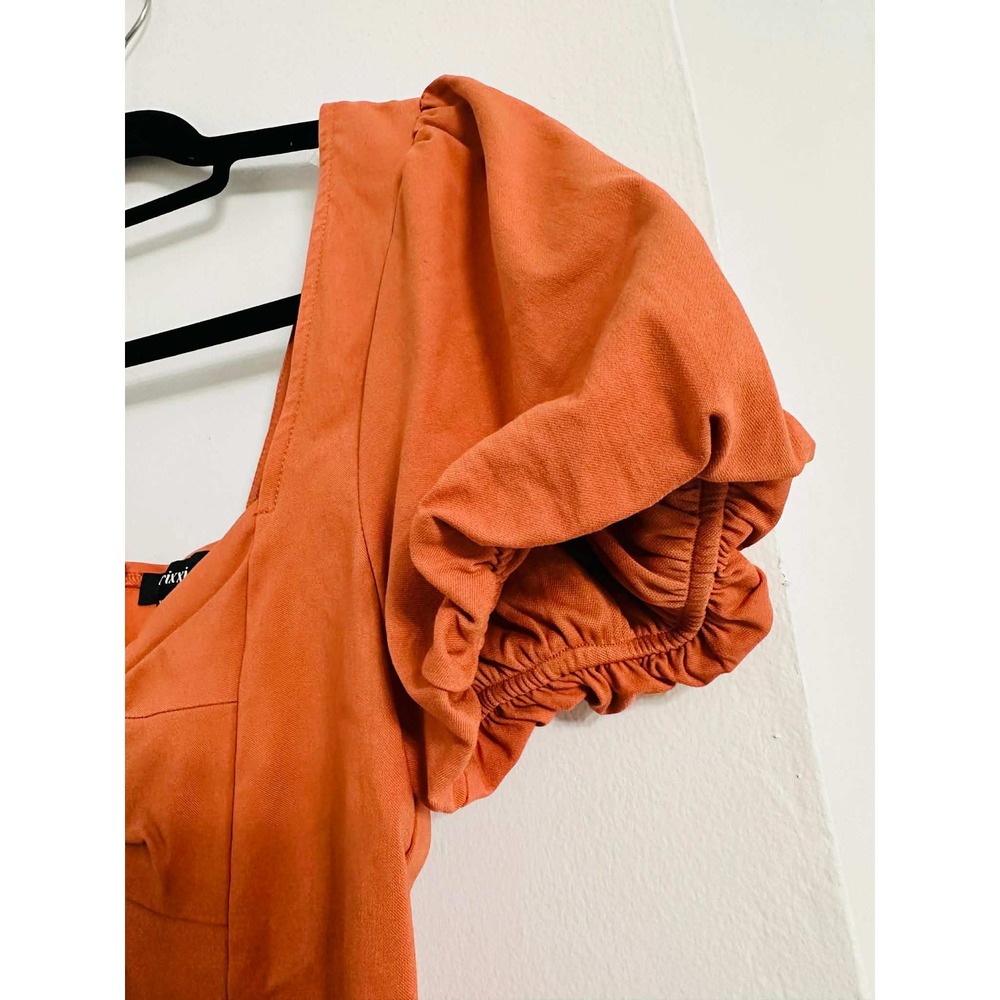 Trixxi‎ Cottagecore Rust Puff Sleeve Dress Womens M - Picture 4 of 8
